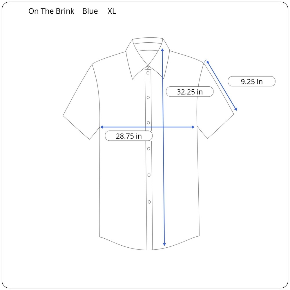 Vintage On the Brink Silk Whipstitch Accent Camp Shirt Men's XL Oversized Blue - Picture 3 of 15
